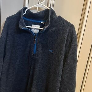 Tommy Bahama quarter zip fleece Men's Navy Blue pullover Sweater